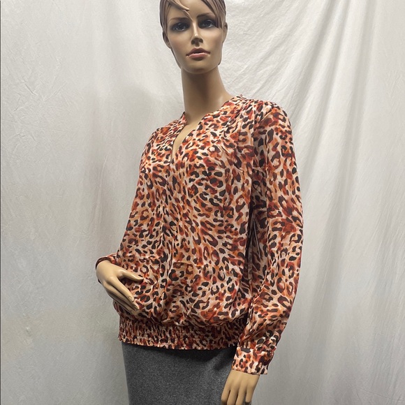 Liverpool Los Angeles Women's Leopard Print V-Neck Blouse NWT - Picture 7 of 10